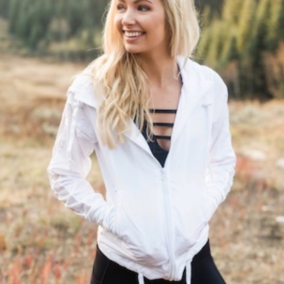 ZYIA Jackets & Blazers - Zyia White bomber windbreaker jacket nwt